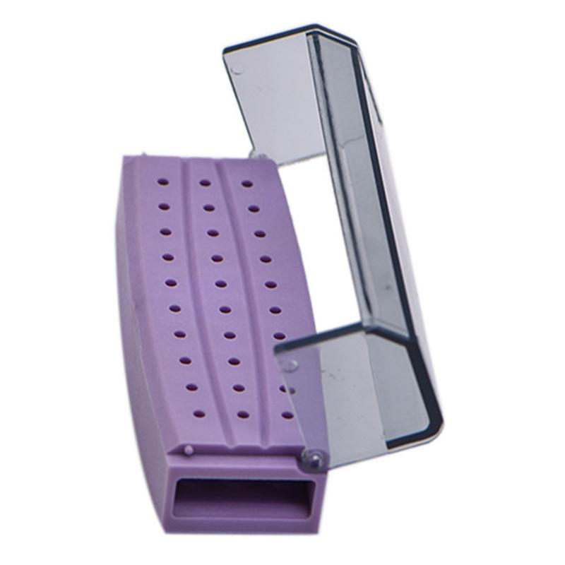 Держатель для стоматологических боров, 30 отверстий, пластиковый блок для боров, коробка для размещения сверл, автоклав, дезинфекция, фиолетовый/синий