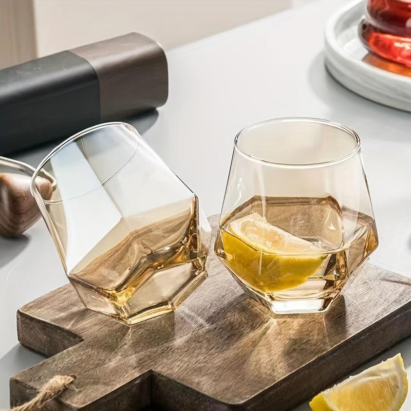 6pcs Geometric Glass Cups Heat Resistant Whisky Glasses Drinking Glasses For Juice Milk Tea And More Summer Winter Drinkware