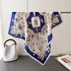 Retro Gold Printing Simulation Silk Scarf Square Scarf High-End Shawl Versatile Neck Small Square Scarf Headscarf