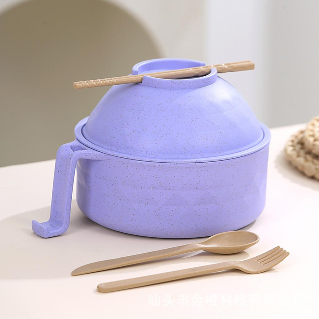 Миска для лапши быстрого приготовления, студенческая миска для рамена с большими волокнами, набор столовых приборов для столовой, набор из шести предметов для супа