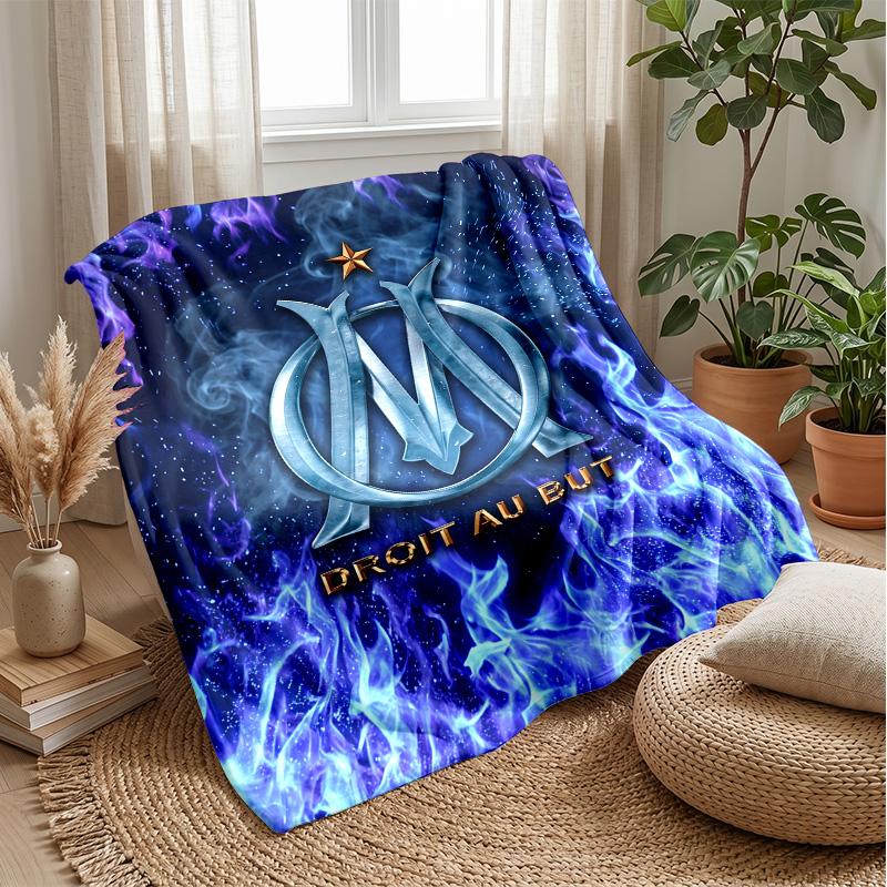 Olympique Lyonnais FC Soft Flannel Fleece Blanket Lightweight Cozy Warm Throw Blanket For Sofa Bed Home Decor
