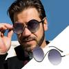 Half Metal Frame Circular Sunglasses Men Fashion Sun Glasses Women's Irregular Gradient Sunglasses
