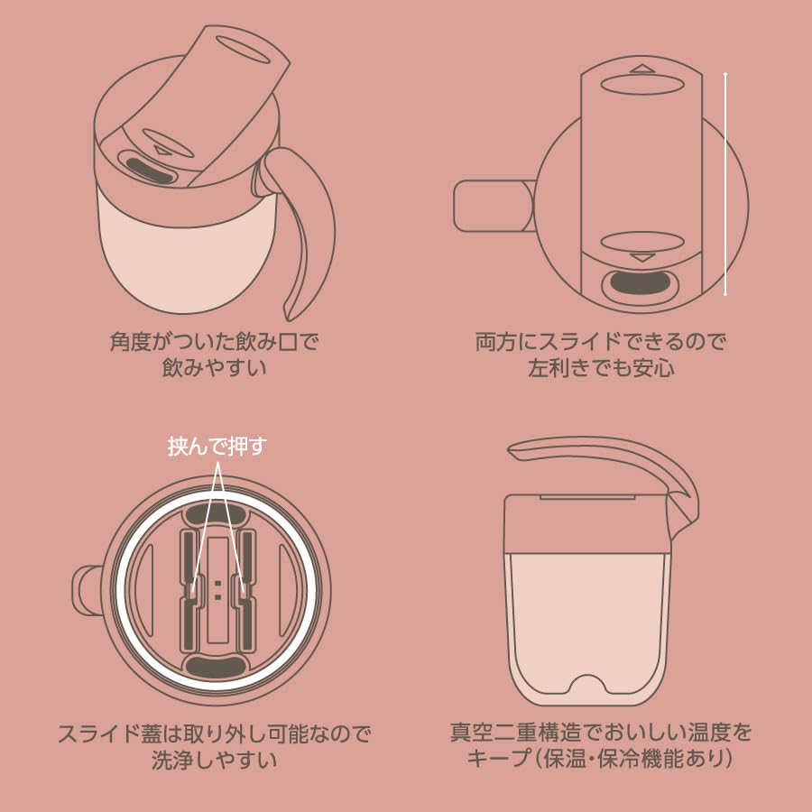 Кружка-стакан с ручкой Kuruto объемом 310 мл, термокружка из нержавеющей стали, термокружка из нержавеющей стали, термос с двойной структурой вакуума и подогрева