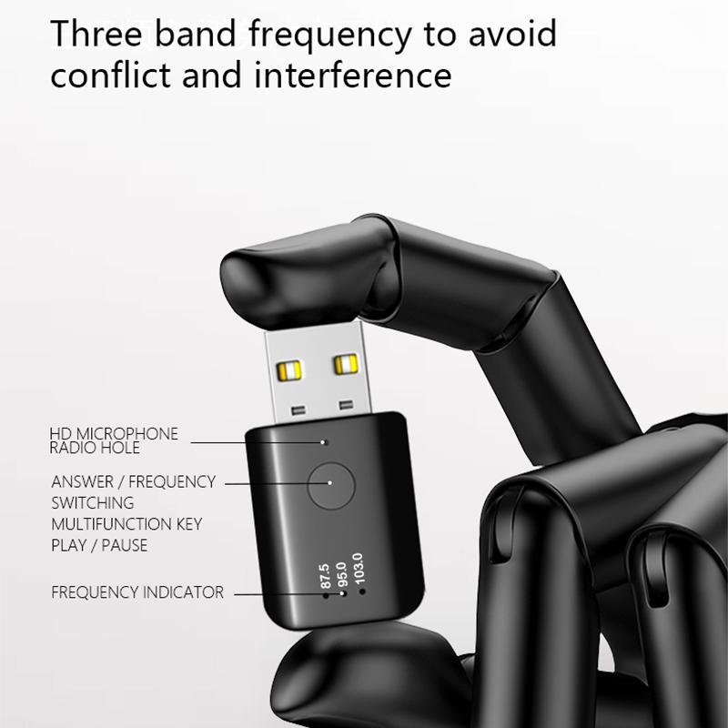Bluetooth 5.4 FM-передатчик с микрофоном, громкая связь, беспроводной USB-адаптер, стереозвук без потерь, аудиоприемник для автомобильного FM-радио