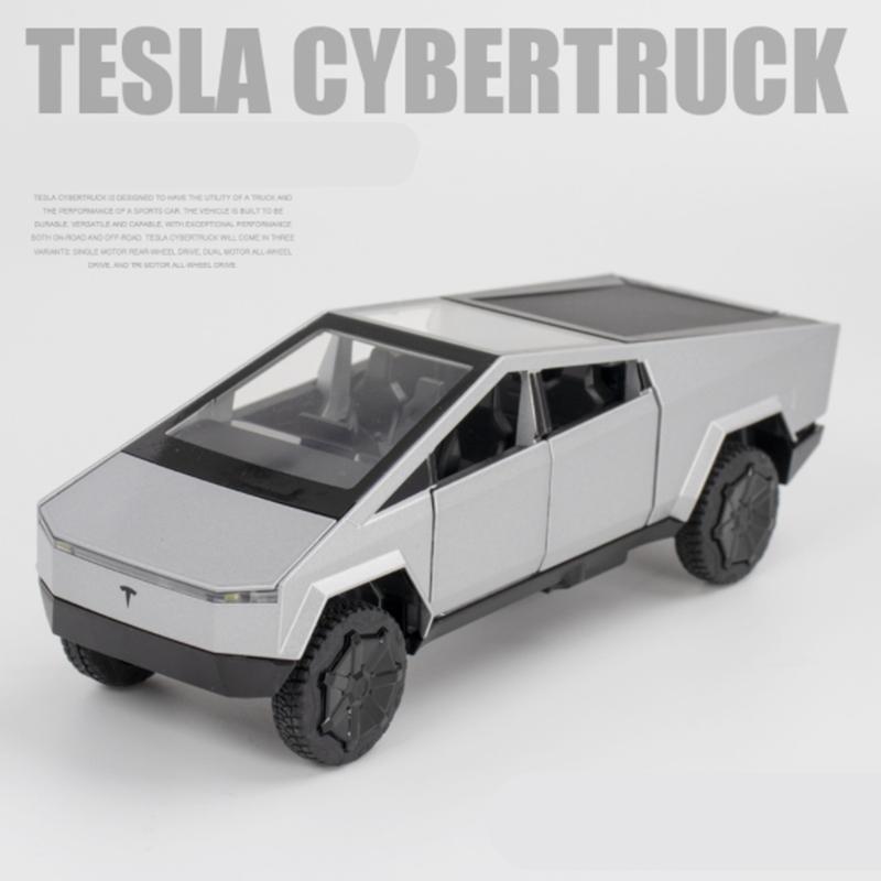1/32 Грузовик Tesla Cyber Игрушечный Пикап Грузовик из Сплава Модель Автомобиля Литьевой Металл Внедорожники Модель Автомобиля Звук Свет Автомобиль Детские Подарки