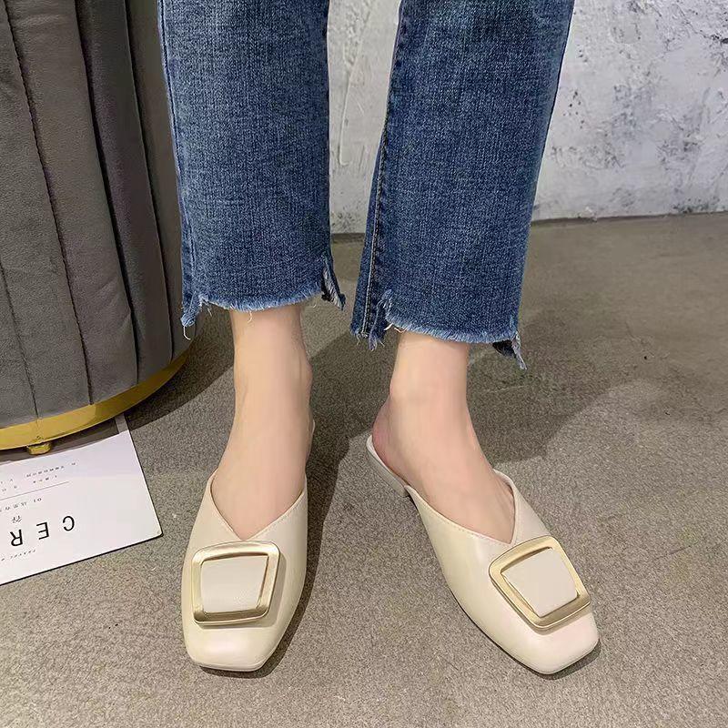 Slippers Women Wear Half a Bag of Shoes Clothing Store Fitting Shoes Soft Sole Fashion Versatile Lazy Shoes One Pedal Slippers Women
