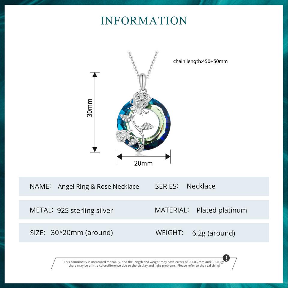 BAMOER стерлингового серебра 925 пробы кольцо ангела глаз дьявола кулон ожерелье Древо жизни шейная цепочка для женщин ювелирные изделия с платиновым покрытием