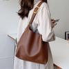 Yousheng Women Shoulder Bag Large Capacity Faux Leather Adjustable Straps Solid Color Great Load Bearing Magnet Zipper Closure Portable Lady Tote Bag