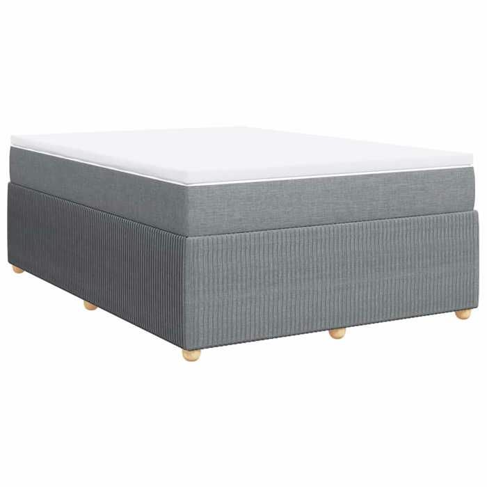 Maison Exclusive - Sommier à lattes de lit avec matelas Gris clair 140x190cm Tissu
