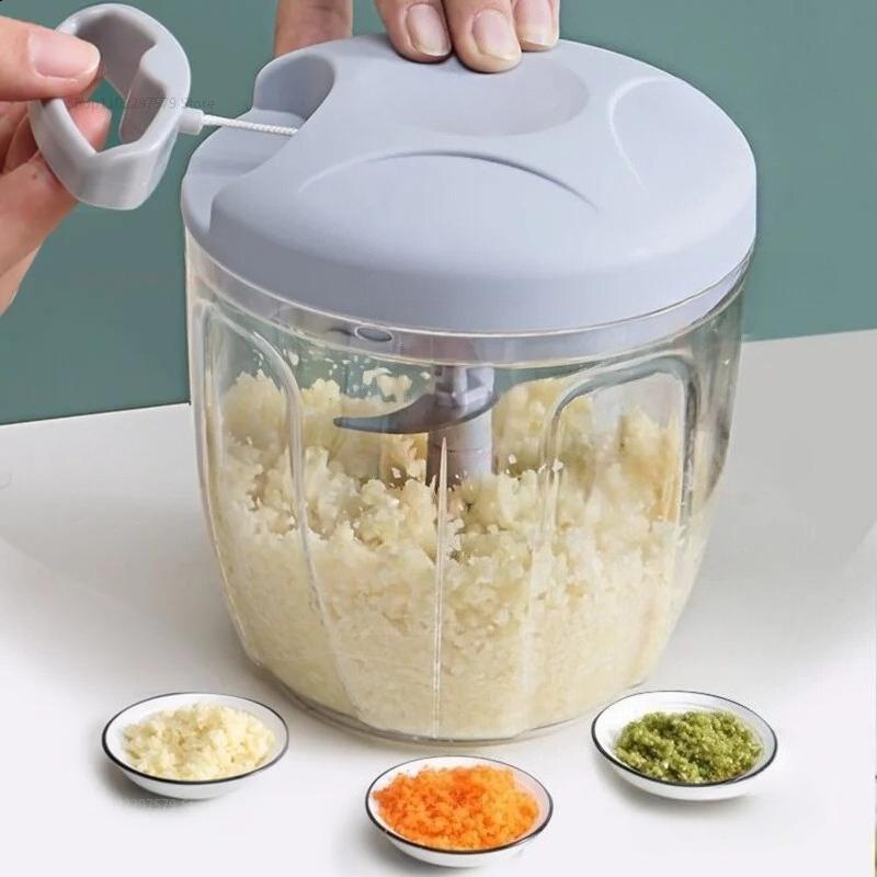 500/900ML Garlic Chopper Meat Grinder Manual Rotate Vegetable Slicer Fruit Kitchen Garlic Tool Kitchen Gadget Blenders