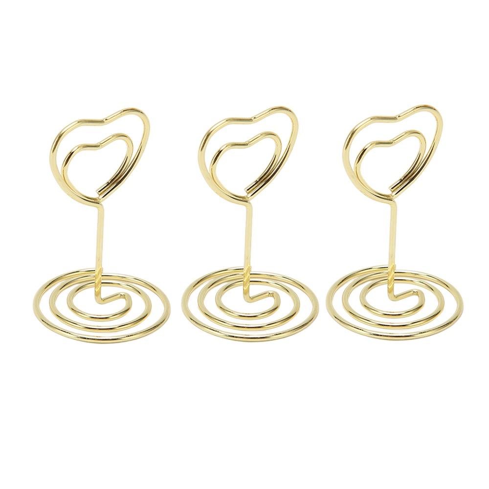25PCS Stable Base Table Number Stands Heart Shaped Name Card Clips Place Card Holders Party Use