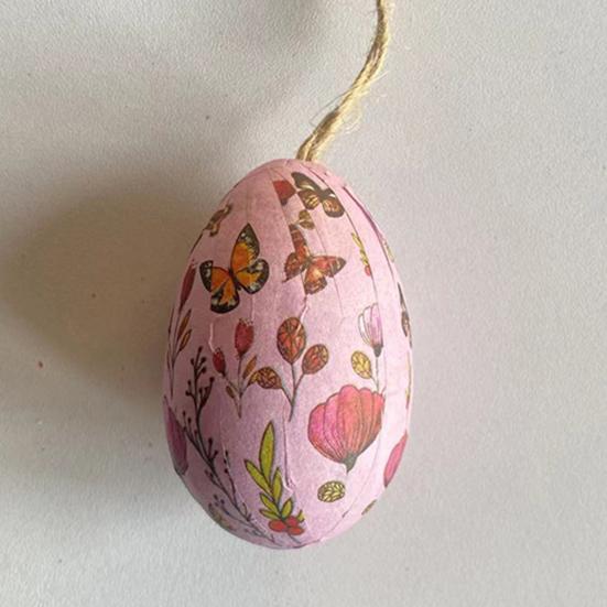 7Pcs/Set Colorful Bunny Painted Plastic Easter Eggs with Basket Hanging Pendant DIY Easter Egg Crafts Home Easter Party Supplies