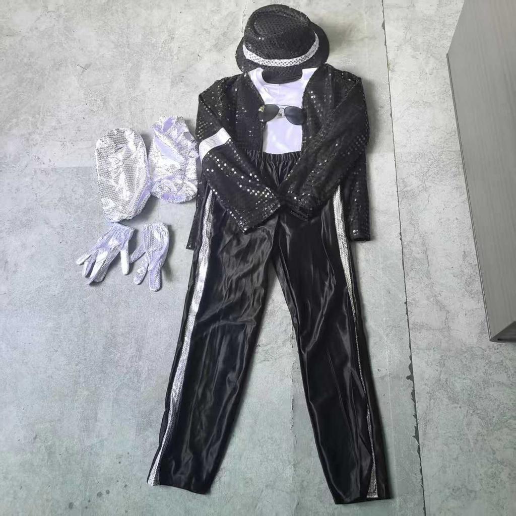 Michael Jackson sequin performance costume for men, stage performance cos Disco party costume set cos Male