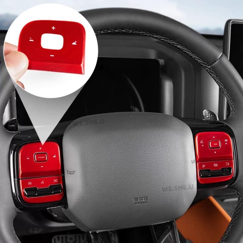 For GWM Haval H9 2024 2025 2026 Metal Door Window Lift Button Sticker Steering Wheel Decal Center Console Decor Cover