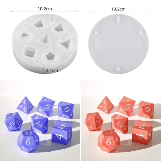 3D игральные кости DIY игральные кости с 7 сетками для изготовления форм нерегулярные многосторонние цифровые игральные кости силиконовая форма DIY