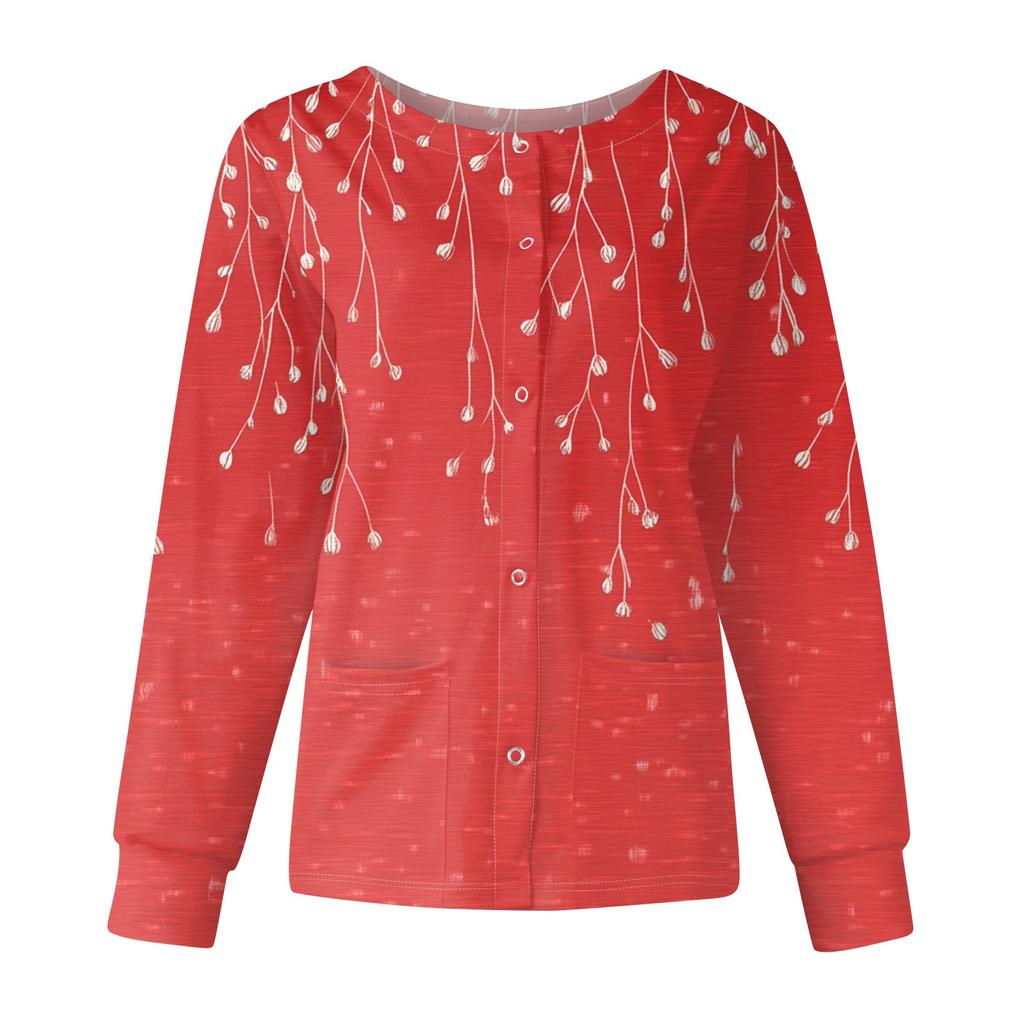 Женский повседневный однобортный однобортный защитная одежда с длинными рукавами и цветочным принтом, кардиган, топ