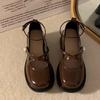 British Coarse Heeled Small Leather Shoes for Women In Spring 2024, French Style Single Shoe with Skirt, Japanese JK Mary Jane Shoes