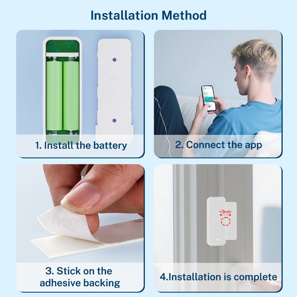 Tuya Zigbee 3.0 Sensor Contact Sensor Door Window Sensor APP Remote Control Works with SmartLife Yandex Zigbee2Mqtt ZHA Alexa