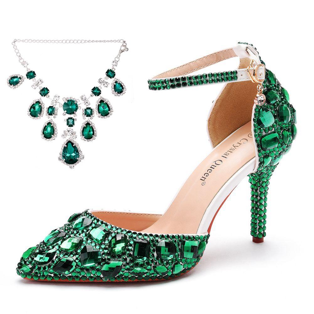 Large Size Tassel Rhinestone Wedding Shoes 9 Thin Heel Pointed Sandals Luxury Rhinestone Wedding Shoes