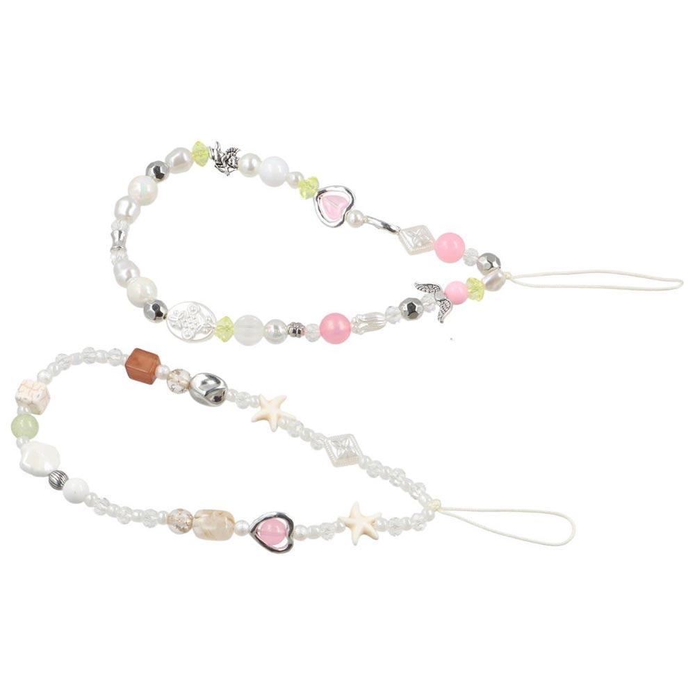 Hanging Cord Phone Strap Star Pearl Mobile Lanyard Trendy Pendant Beaded Phone Chain  Jewelry Gift