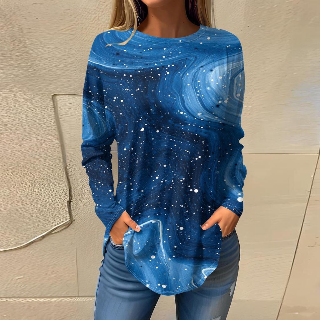 Женская мода с длинным рукавом и круглым вырезом, винтажный асимметричный пуловер