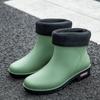 Fashion Rain Boots for Women Thicken Cover Waterproof Unisex Anti-Slip Rain Shoes Garden Kitchen Labor Shoes Car Washing Rubber Shoes