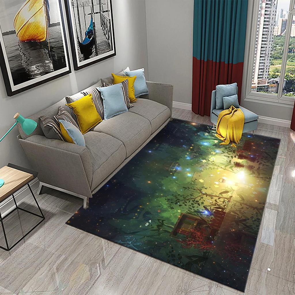 3D Ковер на тему сада Красочный ковер с цветами и растениями для спальни Напольный коврик Придверный коврик Коврик для ванной комнаты Нескользящий коврик Ковер Домашний декор