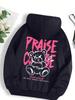 Cool Little Bear Cartoon Printing Hoody For Female Fashion Warm Streetwear Personality Autumn New Sweatshirt Fleece Womenwear