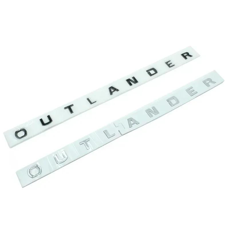 For Mitsubishi 13-19 Outlander Letters Bonnet Badge Front Hood Emblem 3D ABS Stickers Chrome Black Car Styling Accessories
