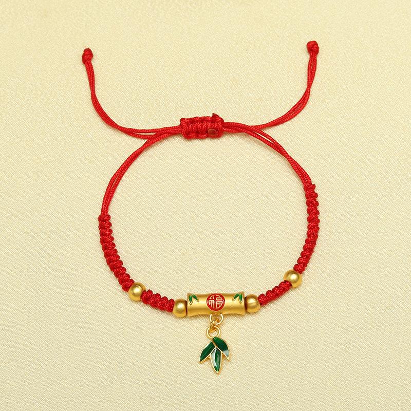 Модный браслет на удачу в год змеи из красной веревки, плетеный браслет в китайском стиле со знаком зодиака змея, мультяшный милый браслет со змеей, новогодний подарок