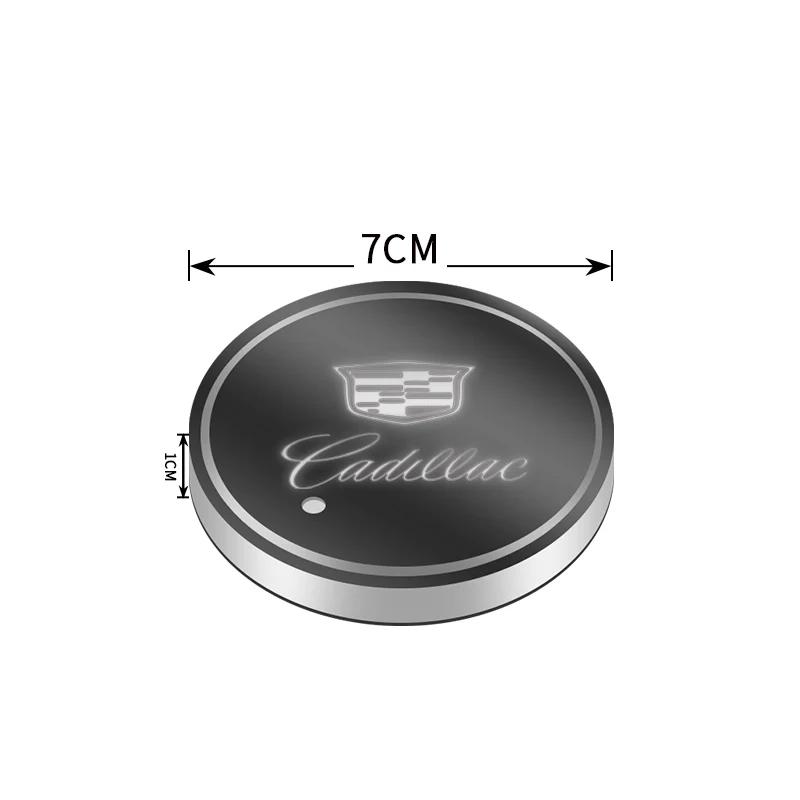 Car Luminous Water Cup Pad For Cadillac Emblem ESCALADE ATS BLS CT4 CT6 SRX STS XT4 XT5 SLR XT6 XTS Car Styling Accessories