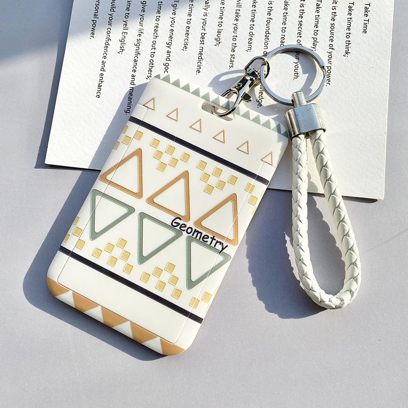 Чехол с мультяшным принтом, идентификационная бирка, чехол для рабочей карты с эластичным ремешком на запястье, держатель для бейджа, чехол для деловой карты доступа