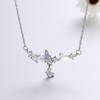 925 Sterling Silver Zircon Butterfly Charm Necklace Pendant For Women Wedding Fashion  New Jewelry Accessories Dz359