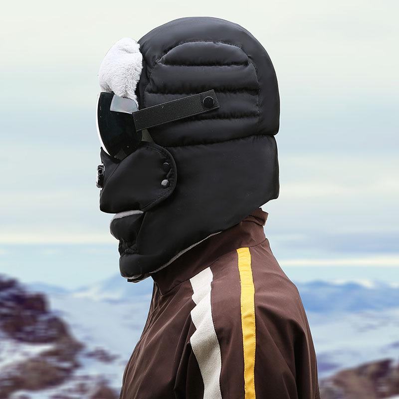 Winter Ear and Eye Protection Wind and Cold Artificial Plush Warm Hat Biker Warm Hat