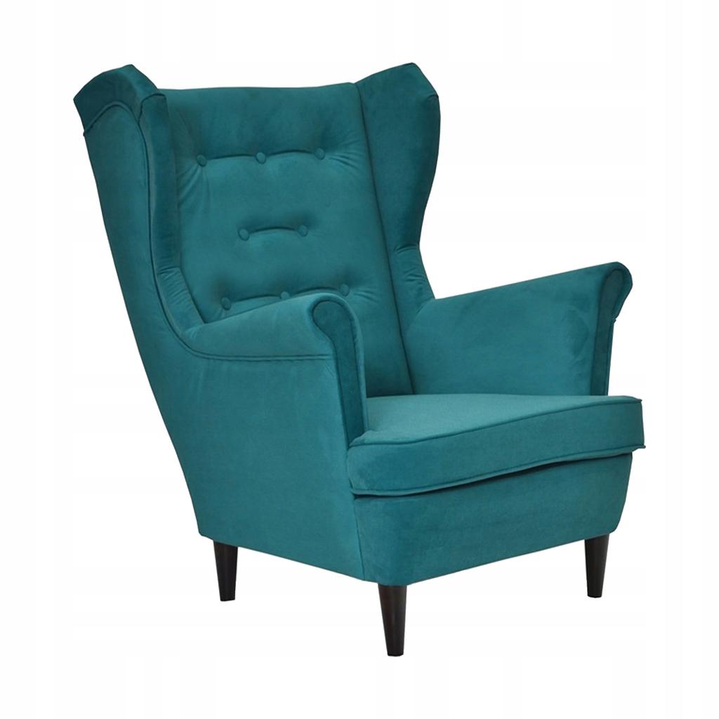Diana Scandinavian Family Furniture Wing Chair Turquoise Dark Blue