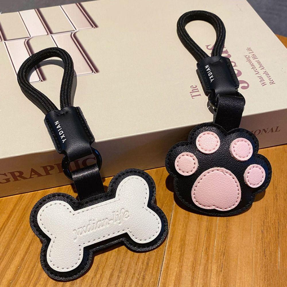 Белый костяной кошачий брелок в виде лапки, цветная сумка, подвеска, милый брелок из искусственной кожи, подарок на день рождения