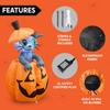 Joyfy 5 Ft Animated Kitty Cat Halloween Inflatable On Pumpkin Outdoor Decoration Halloween Blow Up Yard Lawn Inflatables