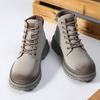 Couple Leather Rhubarb Boots British Style Martin Boots Men's and Women's Autumn and Winter Short Boots Trendy Platform Men's Shoes