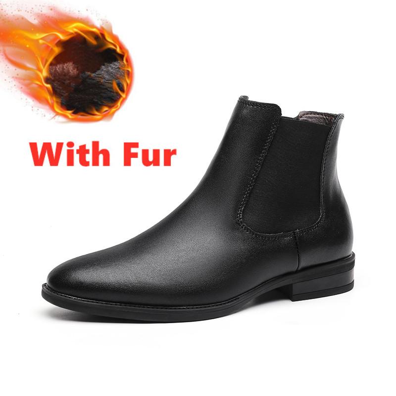 2024 Кожаные мужские ботинки, деловые зимние британские ботинки, мужские остроносые ботинки из коровьей кожи, мужские ботинки, модная обувь «Челси», мотоциклетные ботинки