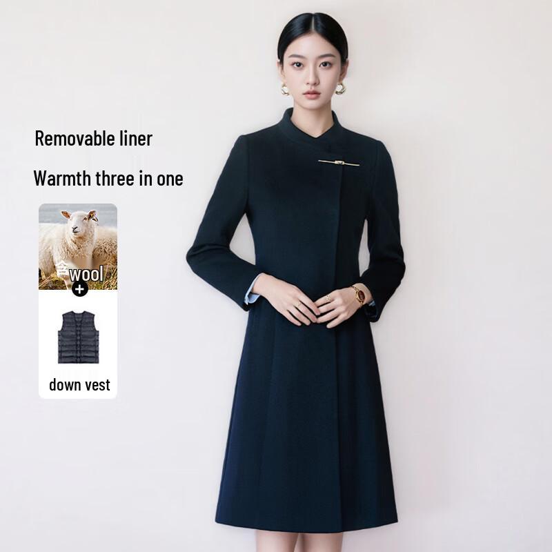 Women's New Chinese Style Wool Blend Mid-Length Coat