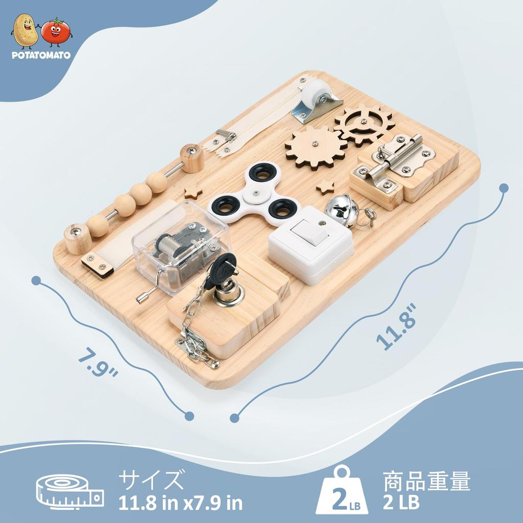 Монтессори Деревянная Развивающая Игрушка Busy для Возрастов и Сенсорная Кончиками Пальцев Портативная со Складной Доской для Путешествий, Игрушка на День Рождения, 12 элементов 1, 2, 3, Играй,