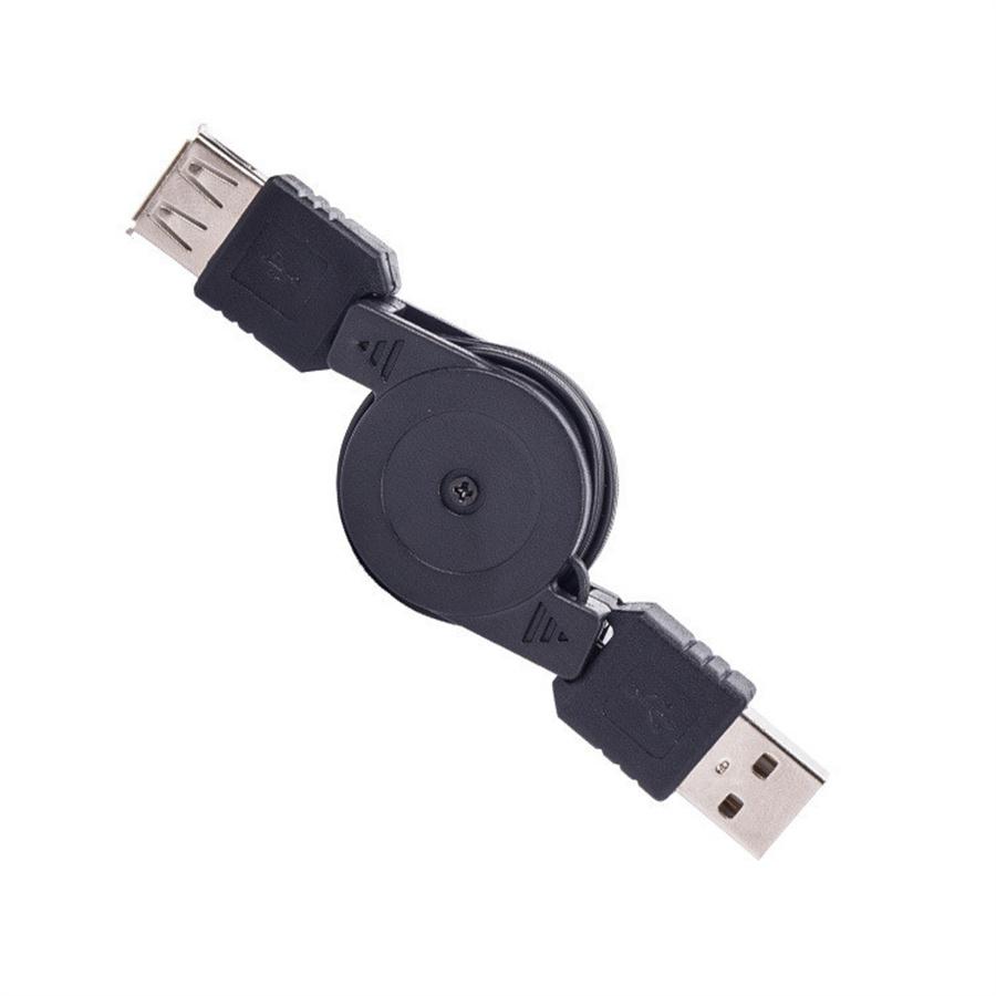 31Inch USB 2.0 A Male To A Female M/F Extension Retractable Cord USB Cable Black