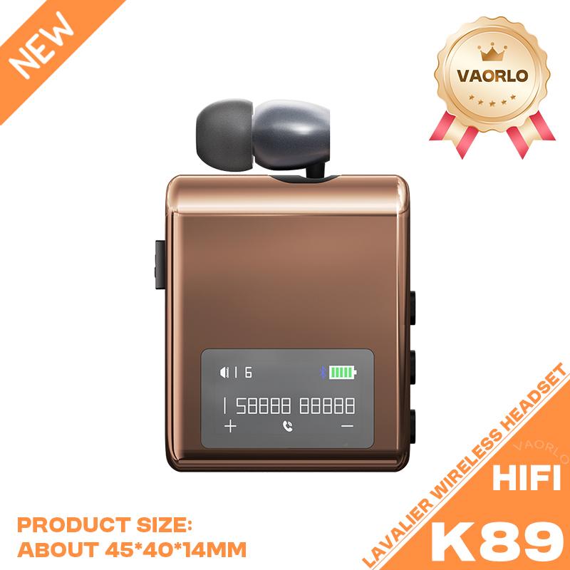 K89/K75 Lavalier Business Bluetooth 5.4 беспроводная гарнитура разговор/музыка 20H ЖК-цифровой дисплей HIFI наушники с микрофоном шумоподавление