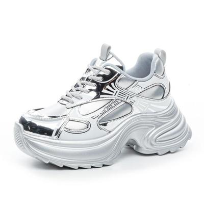 Модные женские кроссовки на массивной подошве 9 см, женская повседневная обувь из натуральной кожи, женские весенние модные кроссовки, обувь для ходьбы, платформа, танкетка