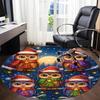 1pc Christmas Owls Office Round Area Rug, Indoor Mat Suitable ForOffice, Under Office Chairs Bedroom Living Room Home Decor, Room Decot171