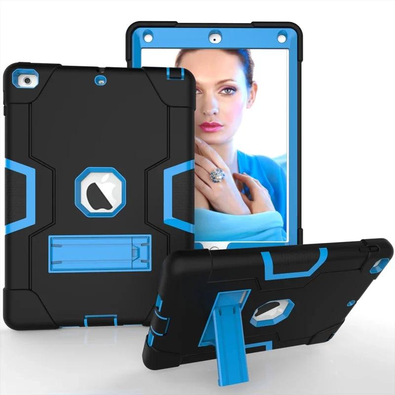Чехол Armor Stand Shockproof для планшета для детей iPad Air 10.2 10.5 11 12.9 дюймов 2024 iPad Pro 9.7 Mini 6 5 4 3 2 7th 8th 9th Cover