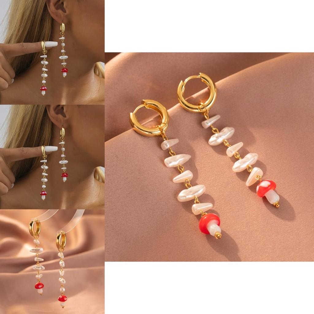 Fashionable Womens Long Tassel Earrings With Geometric Faux Pearls Chic And Trendy