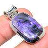 Natural Charoite Gemstone Handmade 925 Solid Sterling Silver Pendant 1.30" D4N09