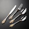 Palace Series Stainless Steel Cutlery Sets Western Food Knives Forks Spoons Teaspoon Luxury Golden Tableware Home and Kitchen