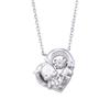 Pochacco Sanrio Sanrio Characters Dancing Stone Necklace Pendant Open Heart Silver Color 925 Silver Cubic Zirconia [White Clover] SAPOC-N005RD